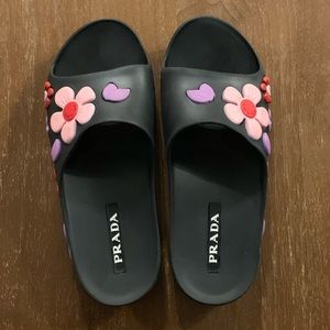 Prada floral slides